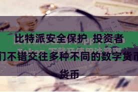 比特派安全保护 投资者们不错交往多种不同的数字货币